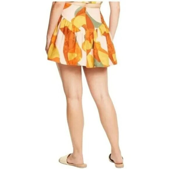 Fe Noel Target Collab Women's 4 100% Linen Multi-Colored Mini Skirt - Picture 4 of 12